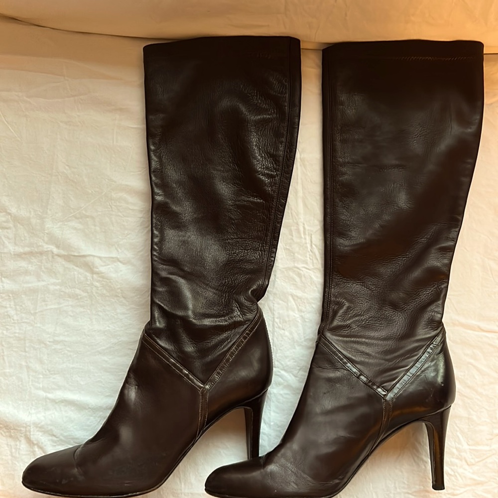 Gorgeous Pull-On Brown Stretch Cole Haan Fall Boots Women 9.5